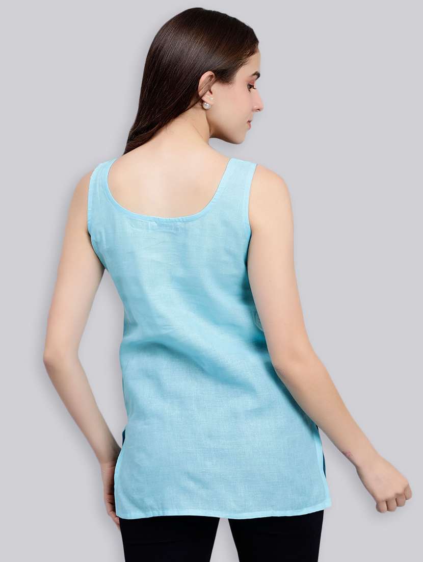 women set of 2 white & light blue camisole - 20485533 - Standard Image - 4