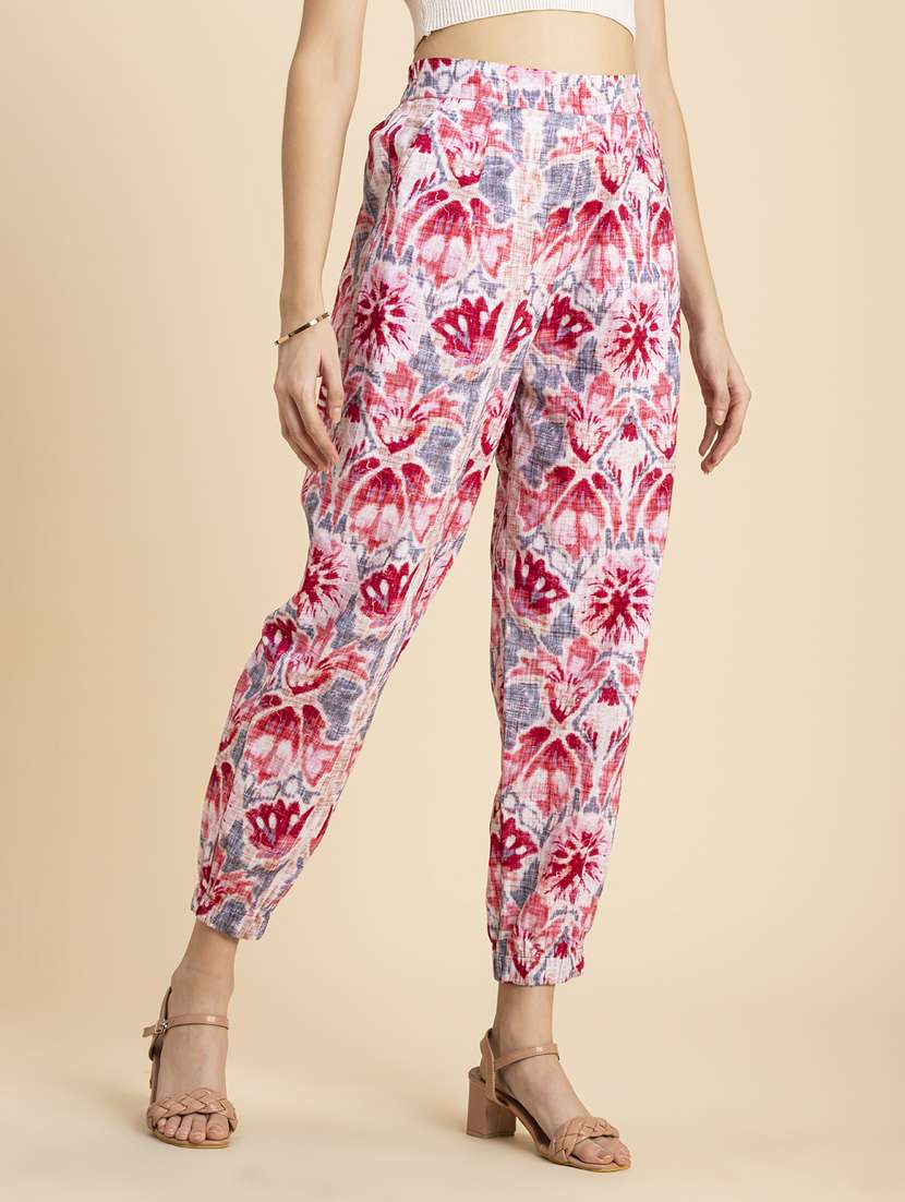 women printed high rise jogger  - 20485660 -  Standard Image - 1