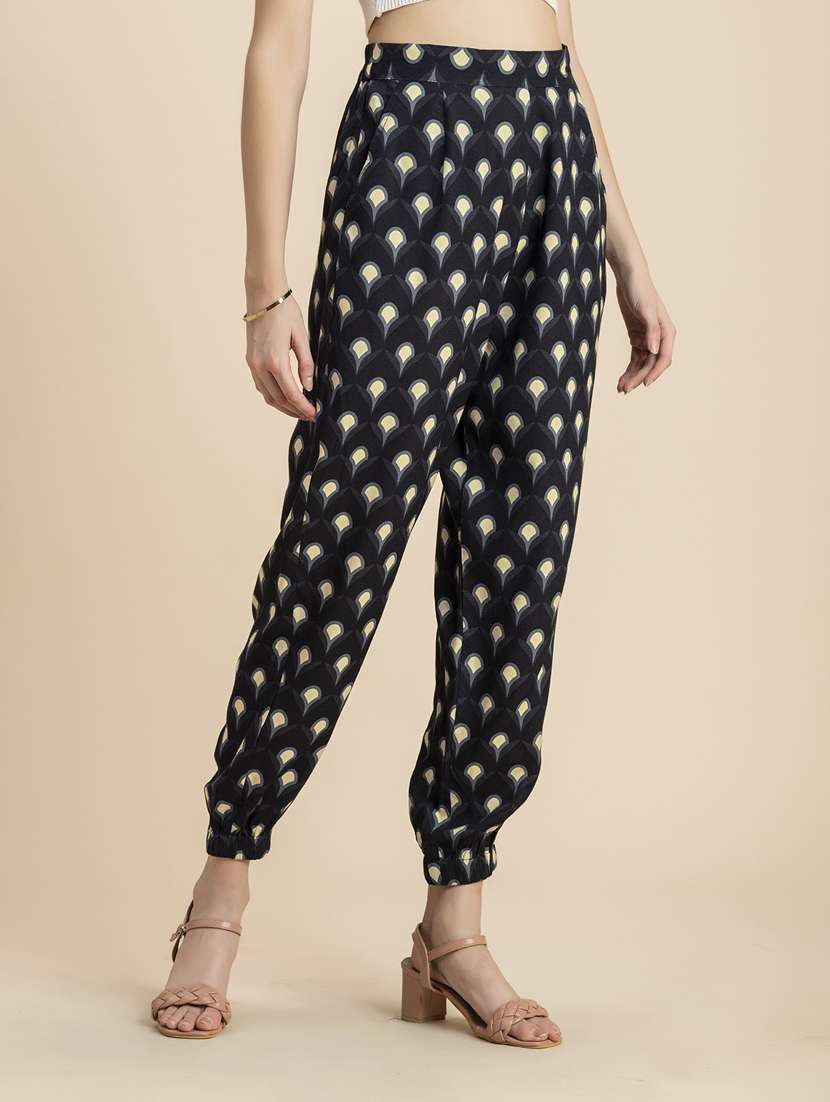 women printed pleated jogger  - 20485664 -  Standard Image - 1