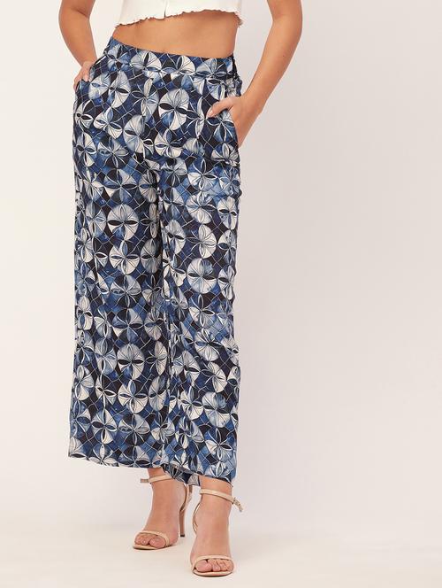 women printed wide leg trouser - 20485680 -  Standard Image - 0