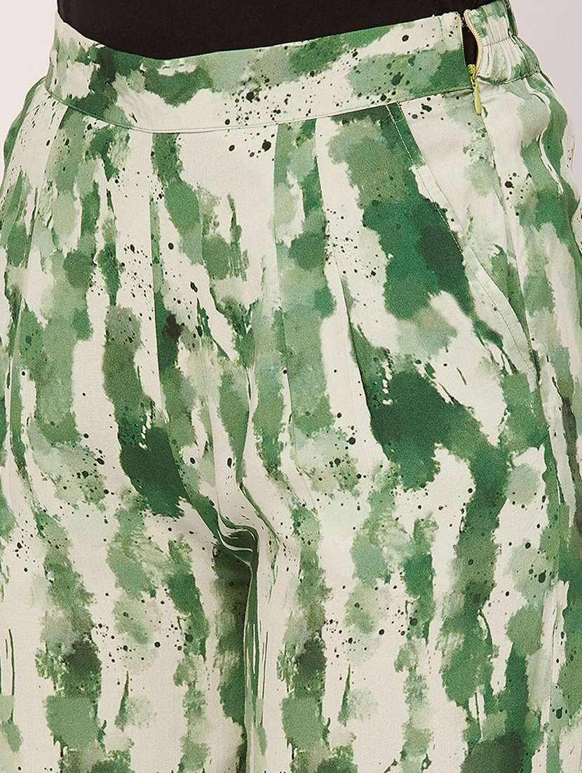 women abstract print wide leg trouser - 20485682 - Standard Image - 4