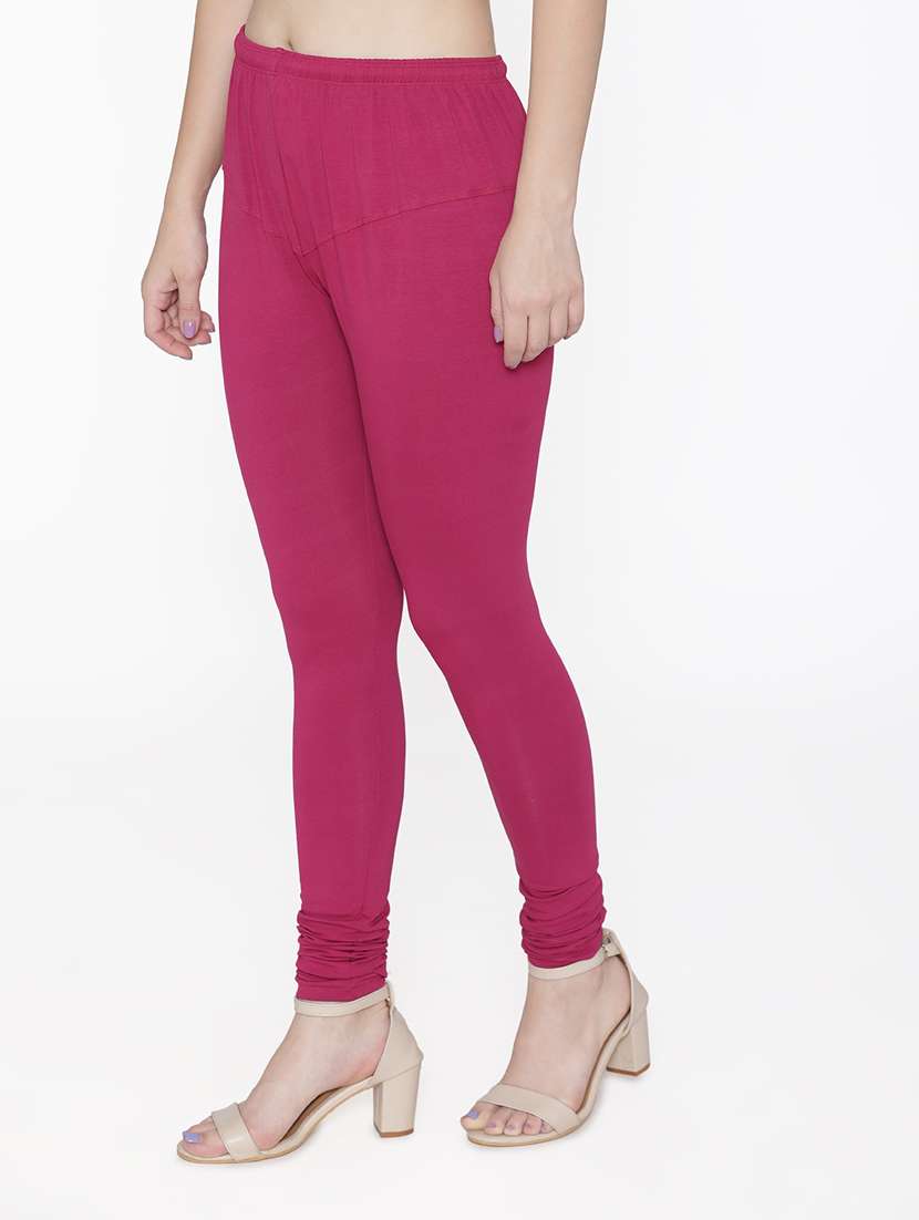 women pink solid churidar - 20485793 -  Standard Image - 1