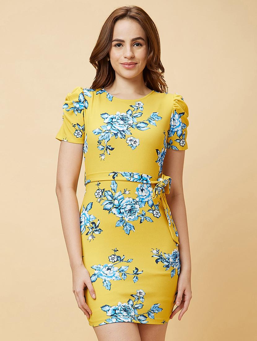 yellow floral bodycon dress - 20485860 - Zoom Image - 0