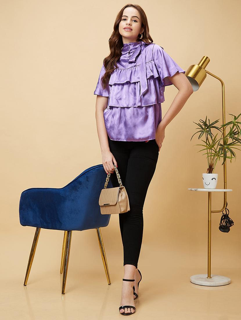 purple solid regular top - 20485873 - Standard Image - 4