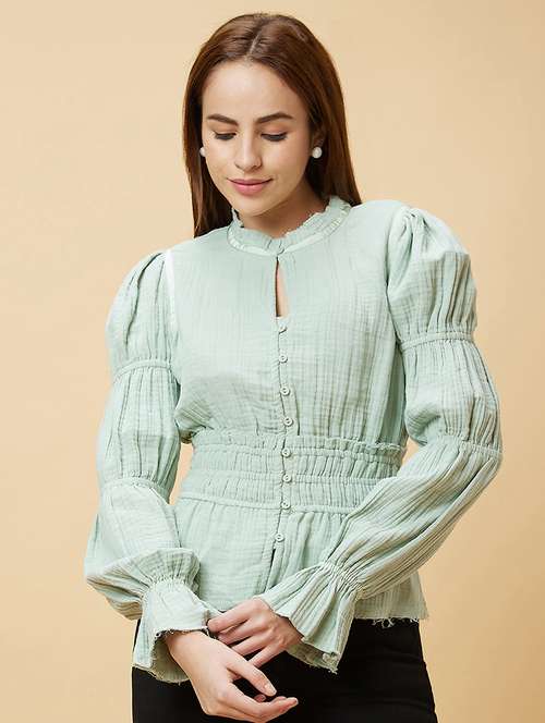 green solid regular top - 20485875 -  Standard Image - 0