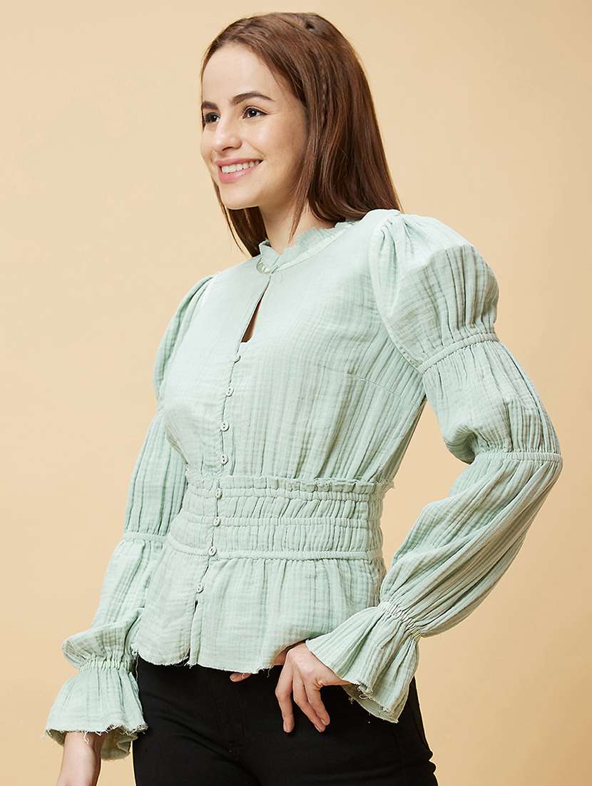 green solid regular top - 20485875 -  Standard Image - 1