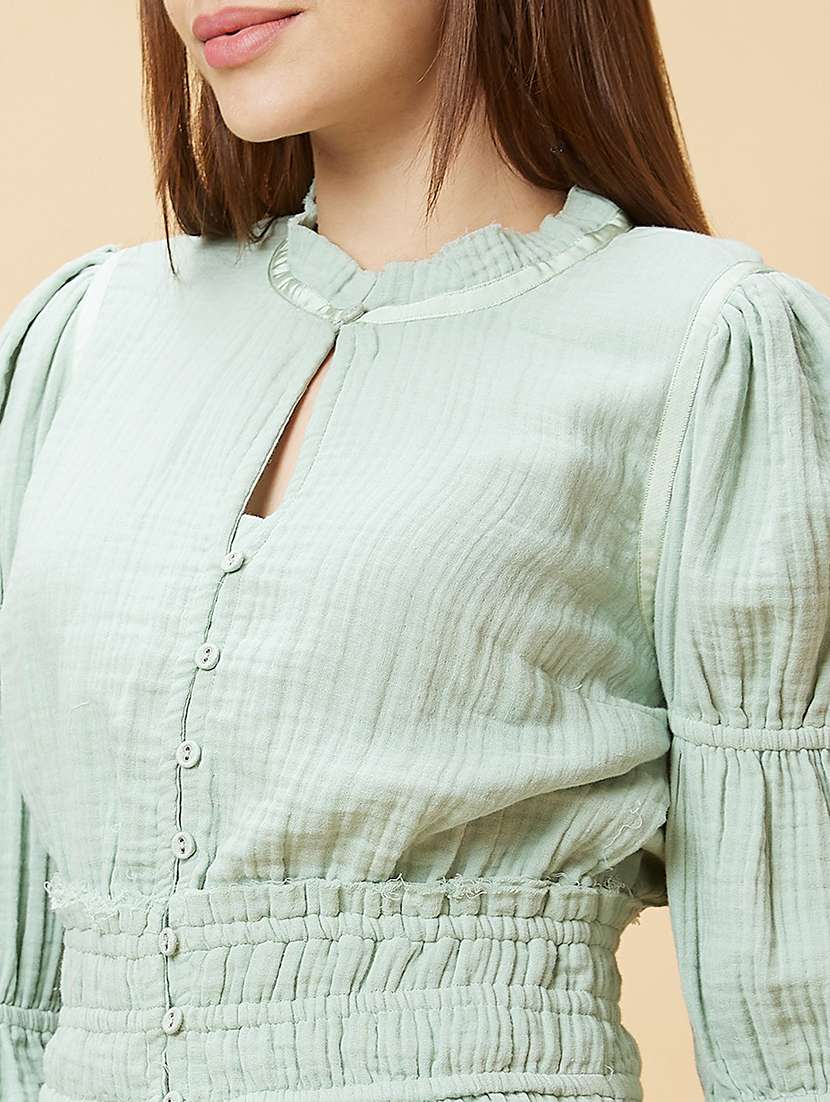 green solid regular top - 20485875 - Standard Image - 6