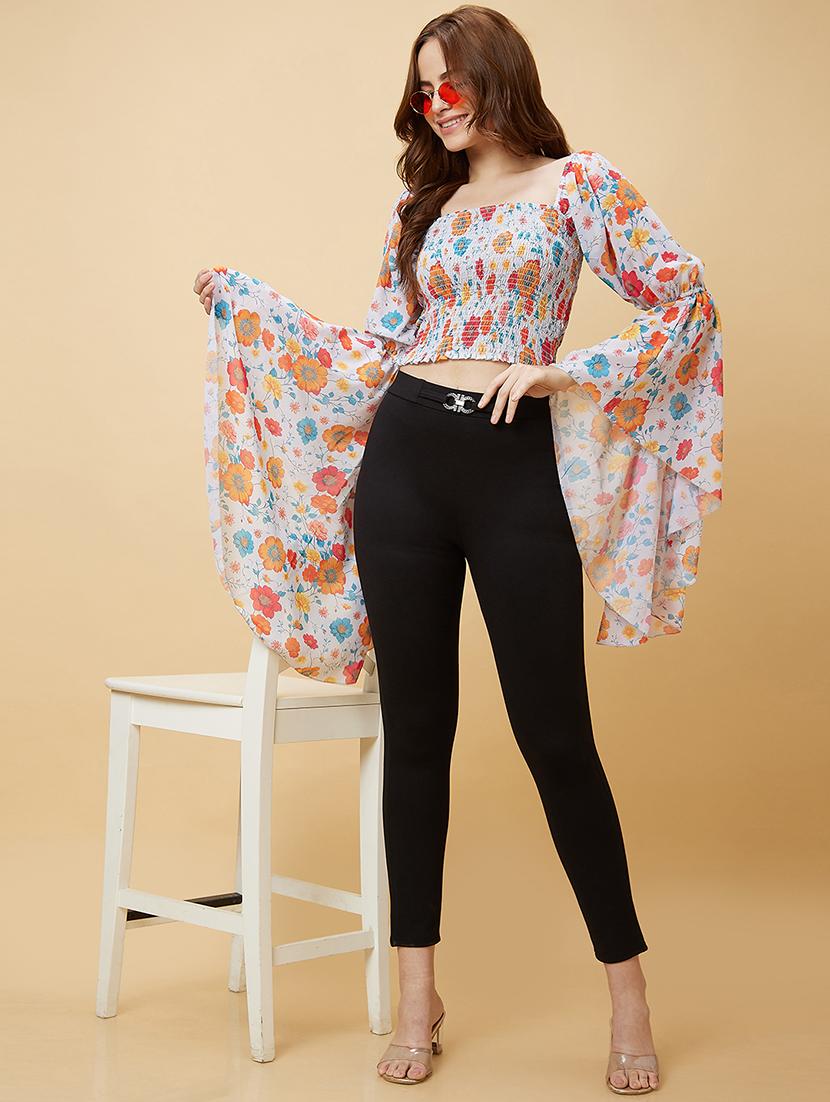 white floral printed regular top - 20485897 - Standard Image - 4