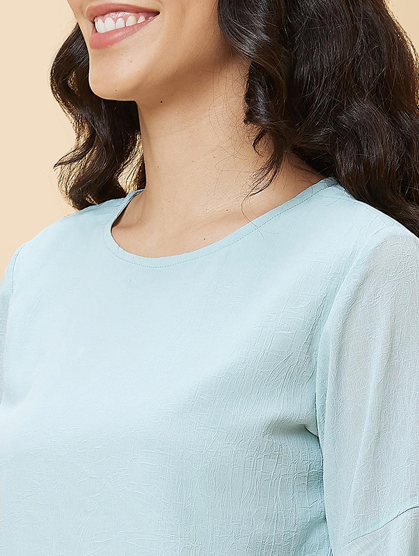 blue solid regular top - 20485905 - Standard Image - 6