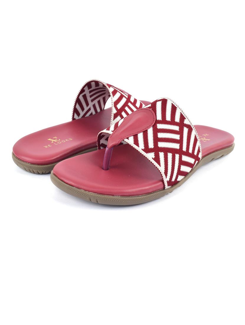 women self designed pink slip on flat sandal - 20486023 - Standard Image - 1