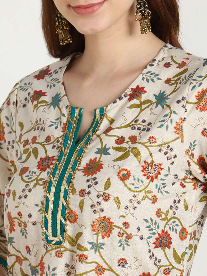 women foil printed a-line ethnic dress - 20486238 - Standard Image - 4