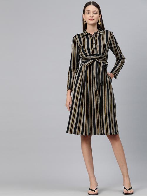 multi color stripes shirt dress - 20486523 - Standard Image - 0