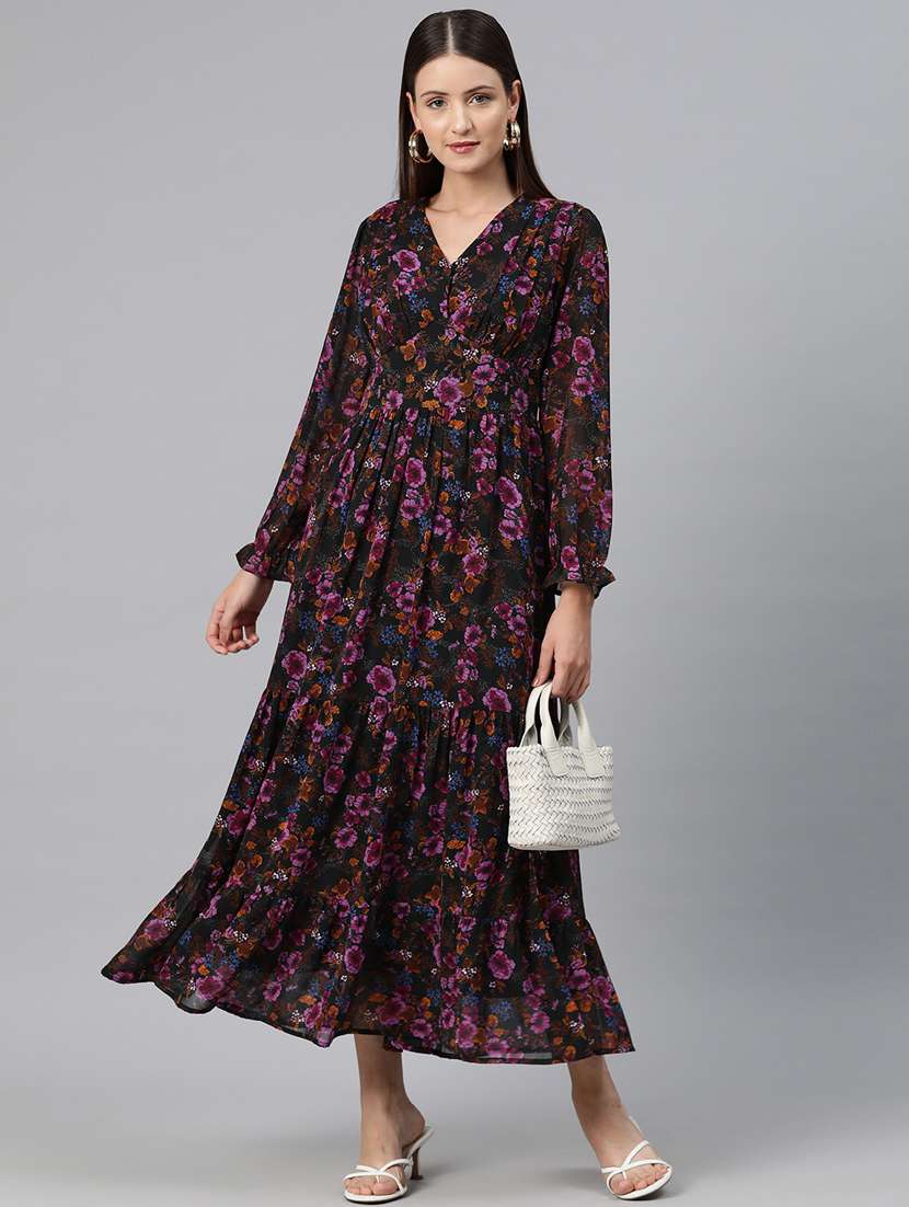 black floral empire line dress