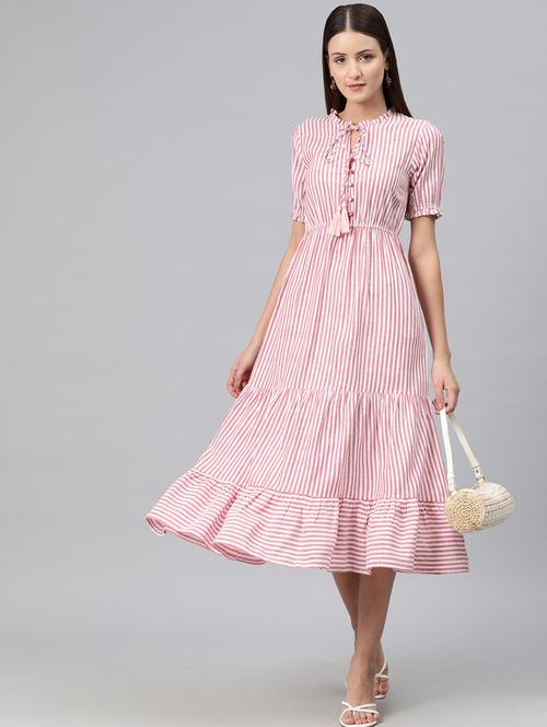 red stripes tiered dress - 20486537 -  Standard Image - 0