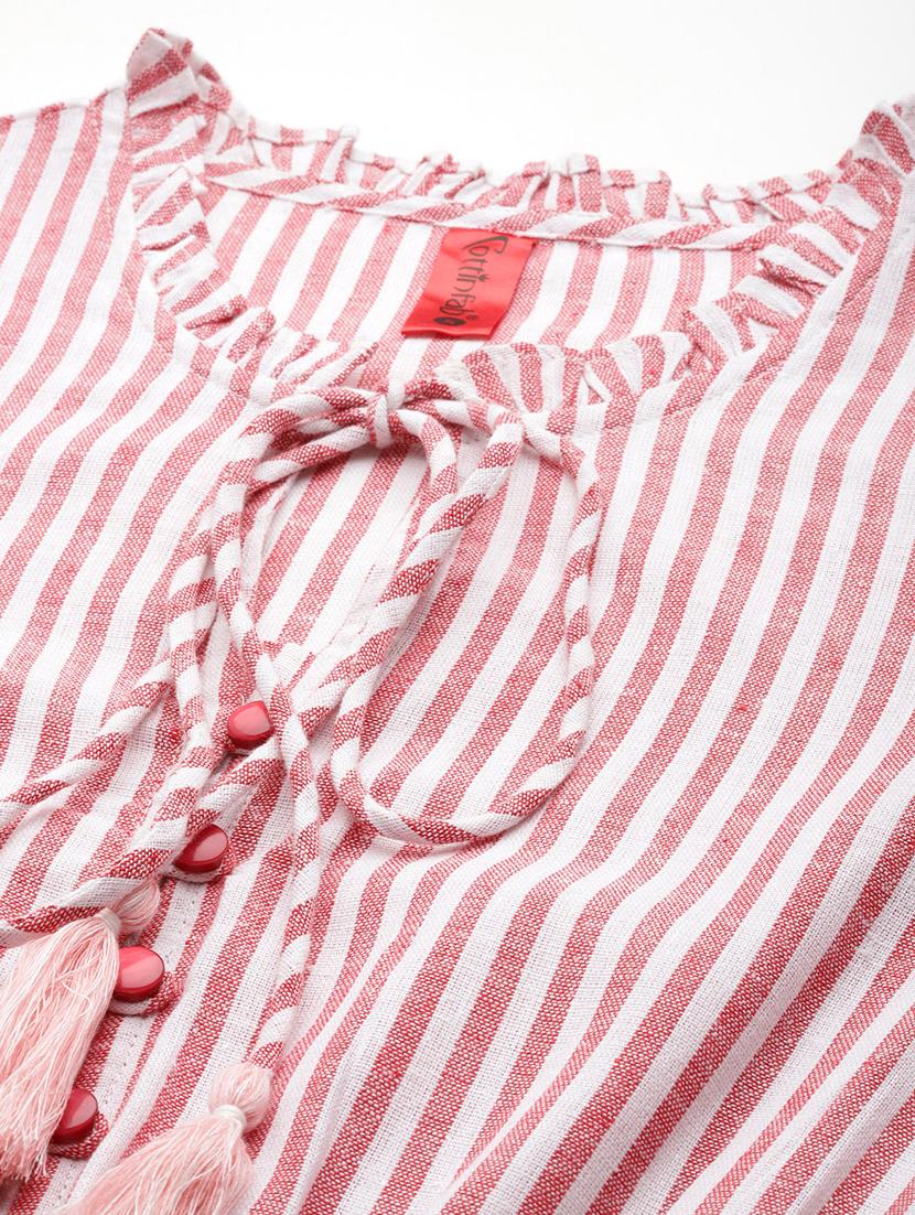 red stripes tiered dress - 20486537 - Standard Image - 4