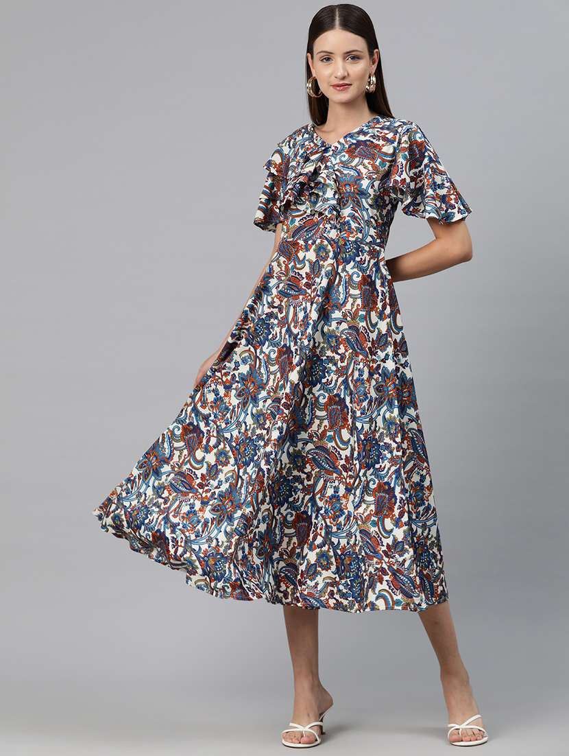 multi color printed a-line dress - 20486539 -  Standard Image - 1