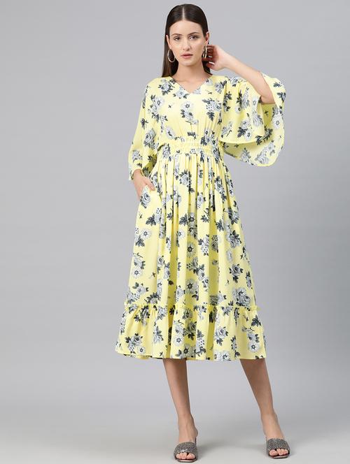 neon floral fit and flare dress - 20486544 - Standard Image - 0