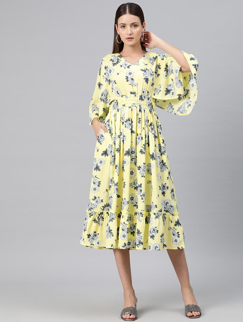 neon floral fit and flare dress - 20486544 - Zoom Image - 0