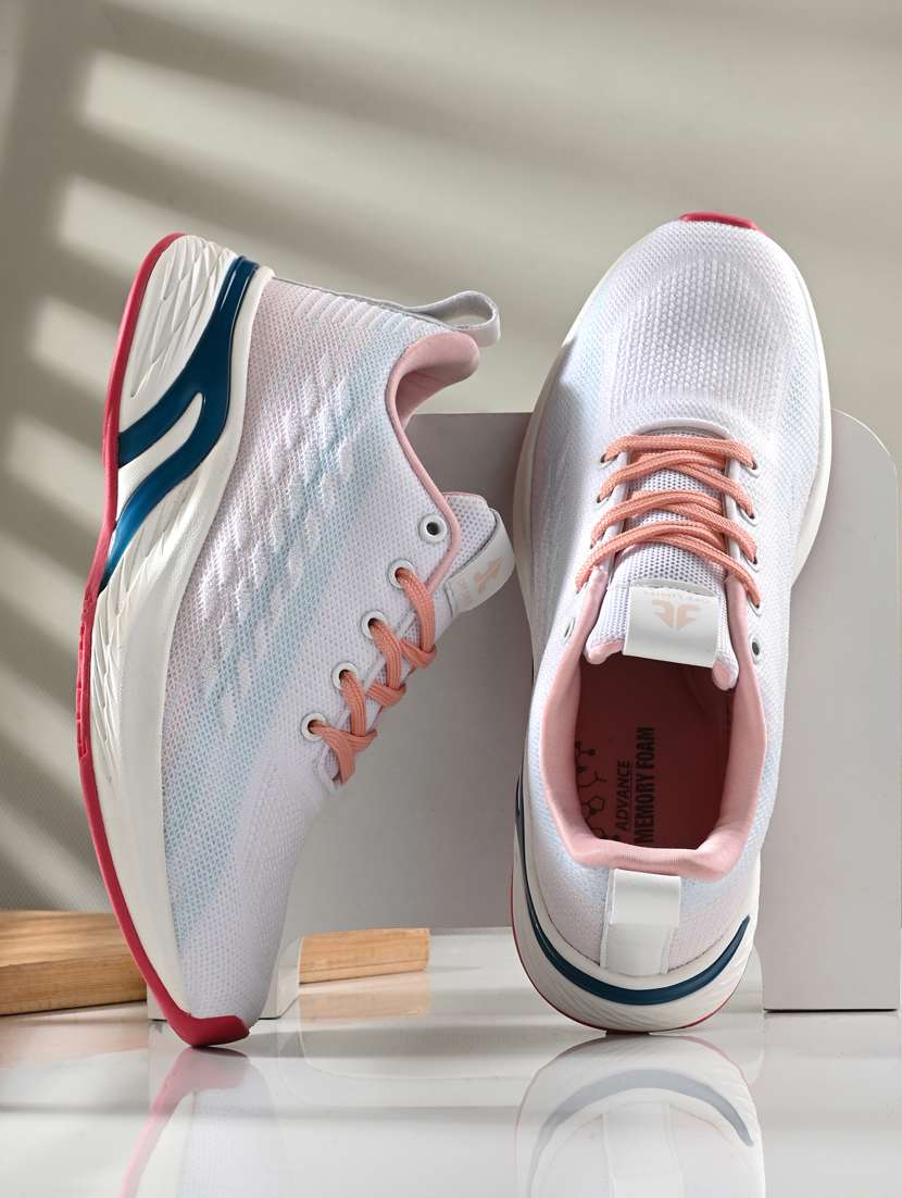 men self designed white lace-up sport shoe