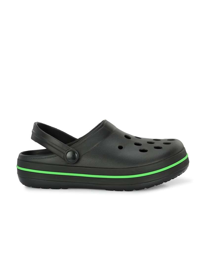 men solid black slip on clog - 20486867 -  Standard Image - 1