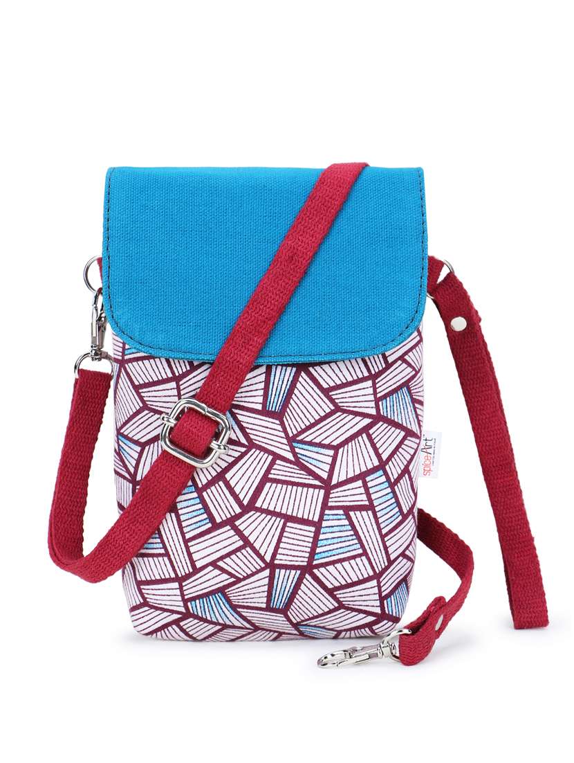 maroon canvas sling bag