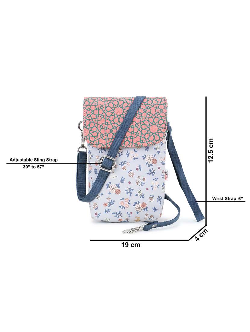 purist blue canvas printed sling bag - 20486880 - Standard Image - 4