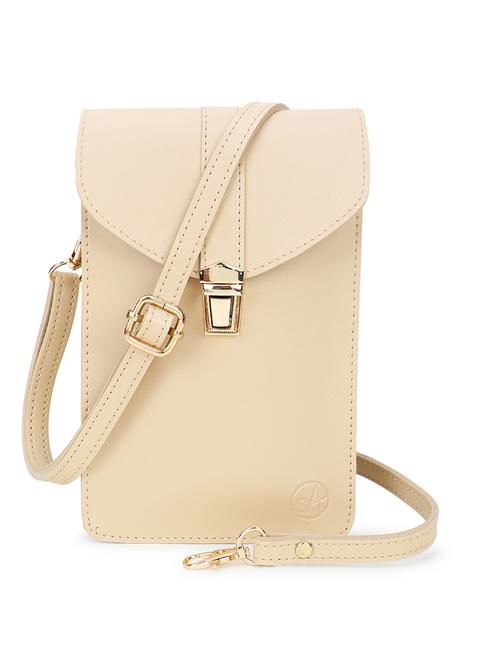beige solid structured sling bag - 20486882 -  Standard Image - 0