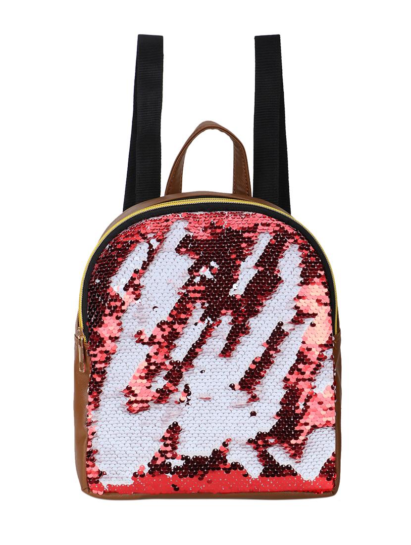 brown sequined fashion backpack - 20486887 -  Zoom Image - 0