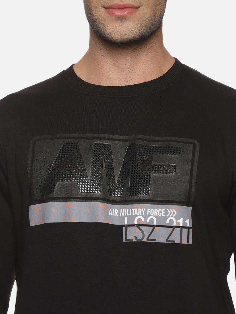 men chest print fleece sweatshirt - 20487184 - Standard Image - 4