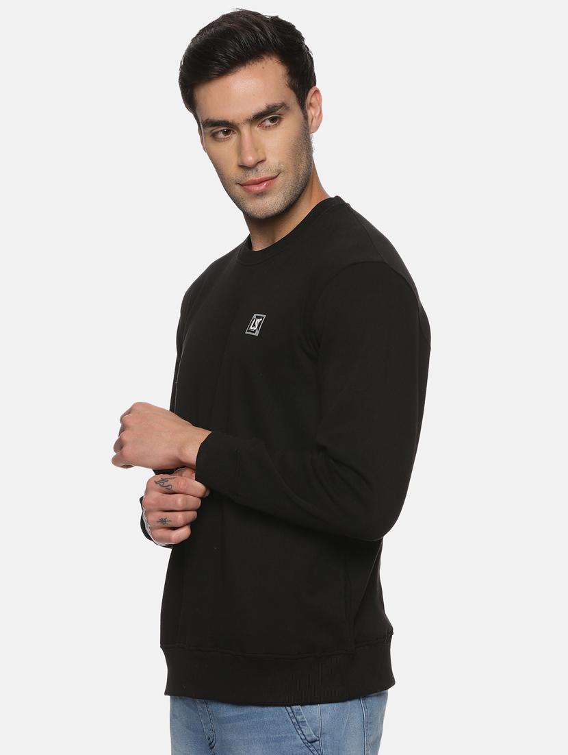 black solid fleece sweatshirt - 20487193 -  Standard Image - 1