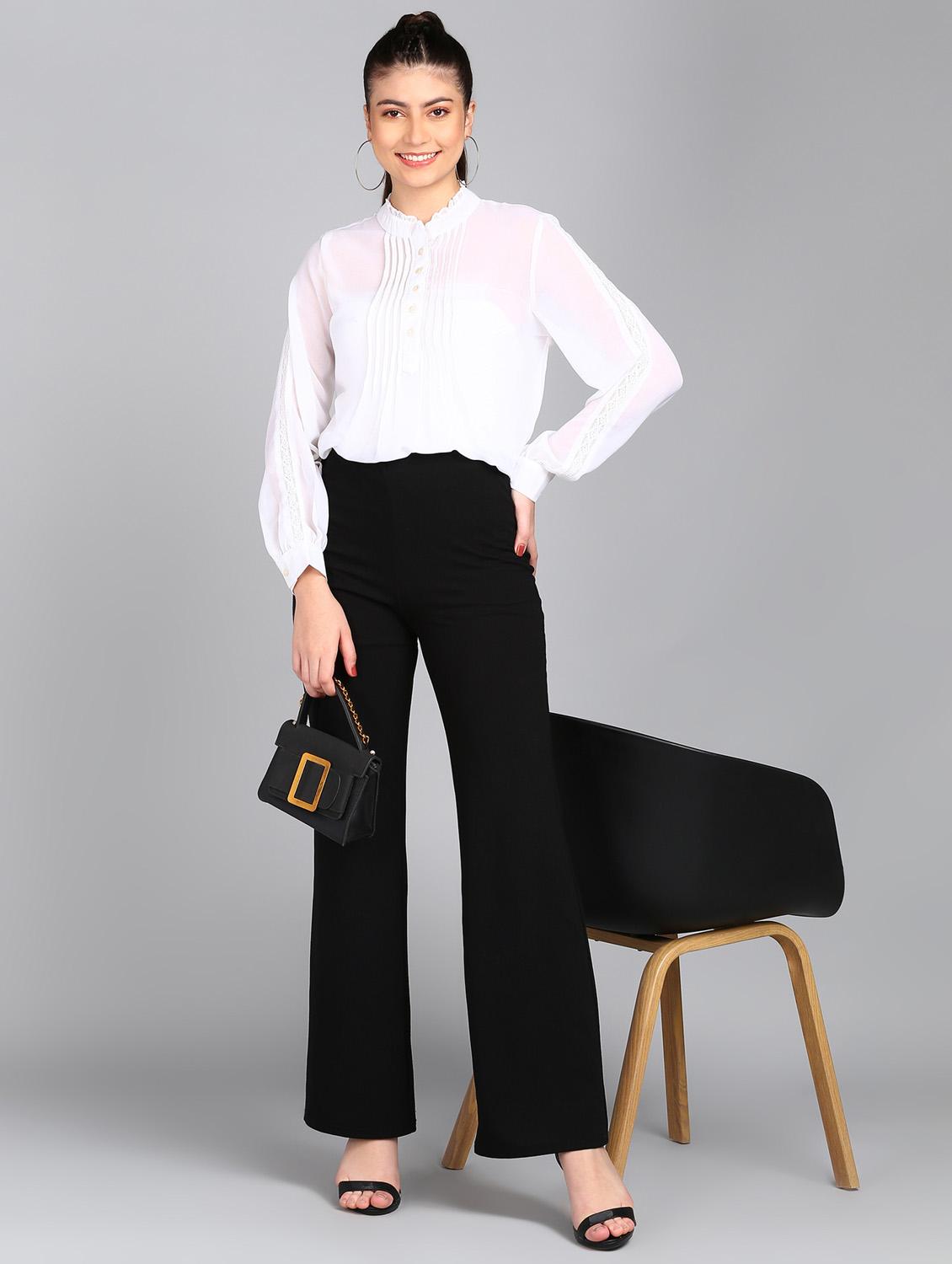 white solid a-line top - 20487208 - Standard Image - 4