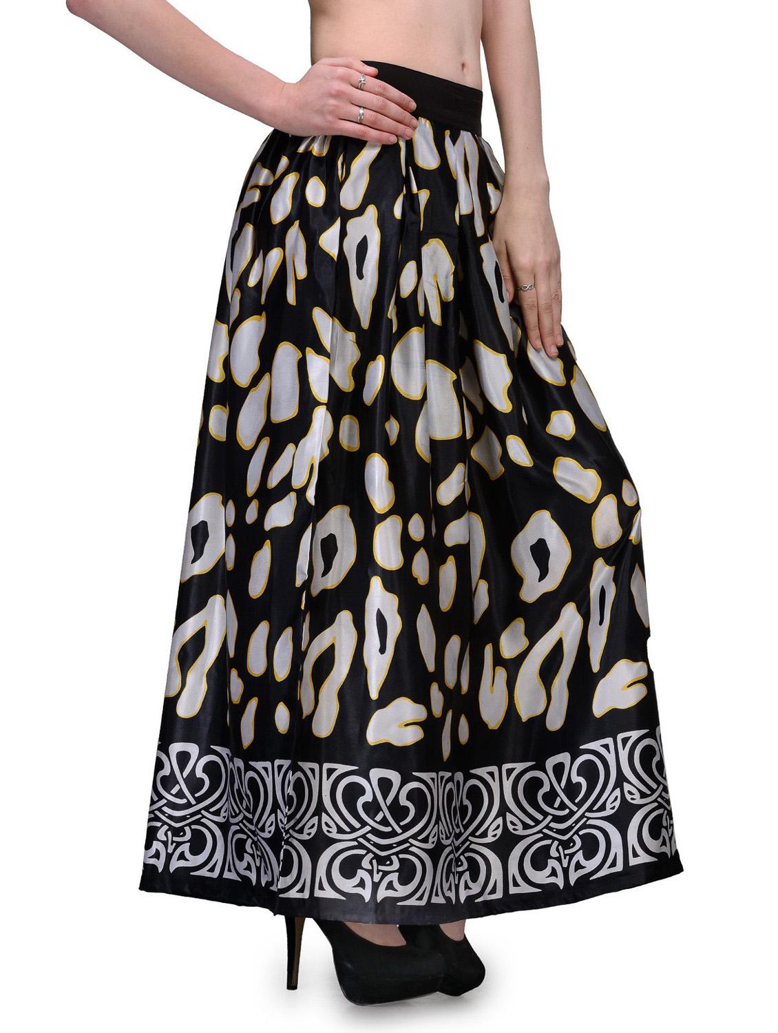 women black satin box pleat maxi skirt - 20487328 - Standard Image - 1