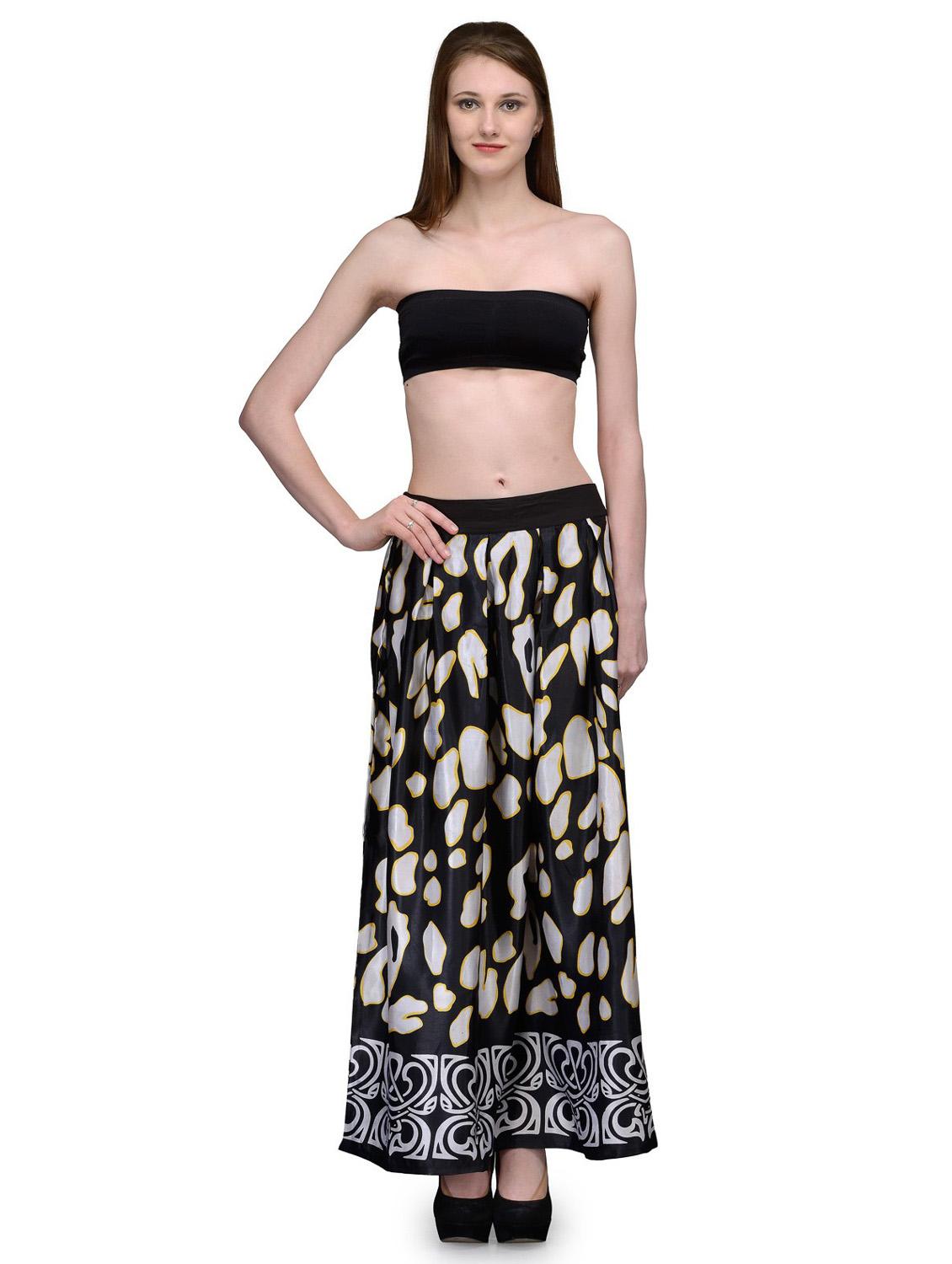 women black satin box pleat maxi skirt - 20487328 - Standard Image - 4