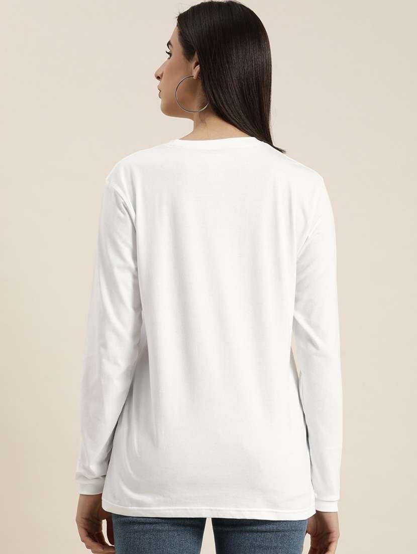 women's chest print round neck t-shirt - 20487669 -  Standard Image - 1