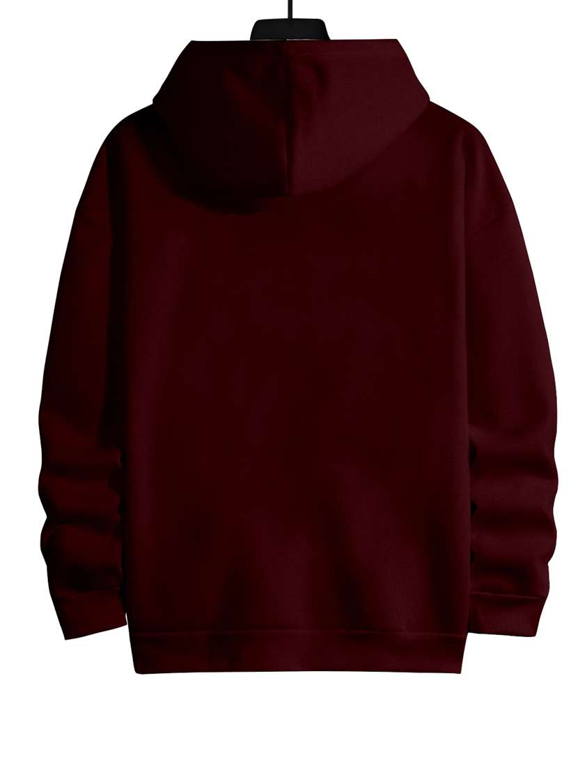 men typography print maroon cotton blend hooded sweatshirt - 20488506 -  Standard Image - 1