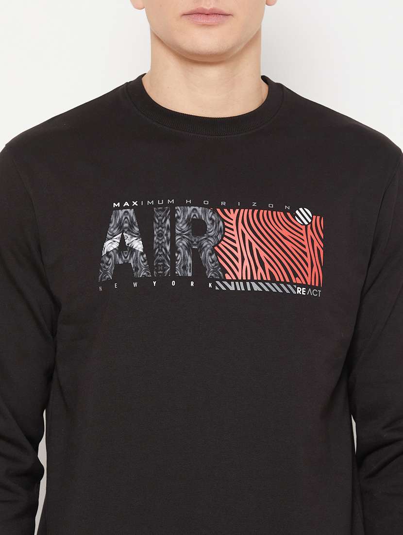 black chest print regular sweatshirt - 20488526 -  Standard Image - 4