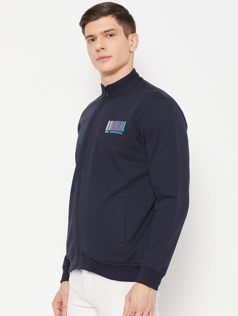 navy blue placement print regular sweatshirt - 20488540 - Standard Image - 1
