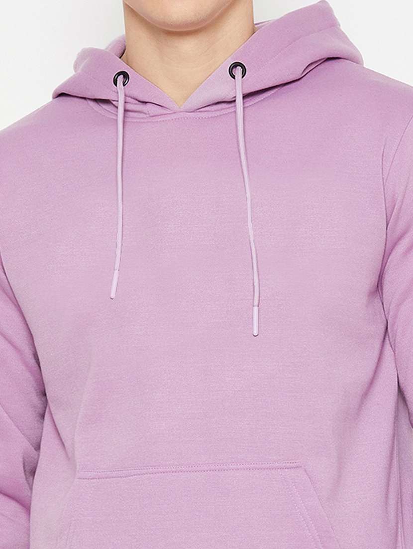 lavender solid hooded neck regular sweatshirt - 20488587 - Standard Image - 4