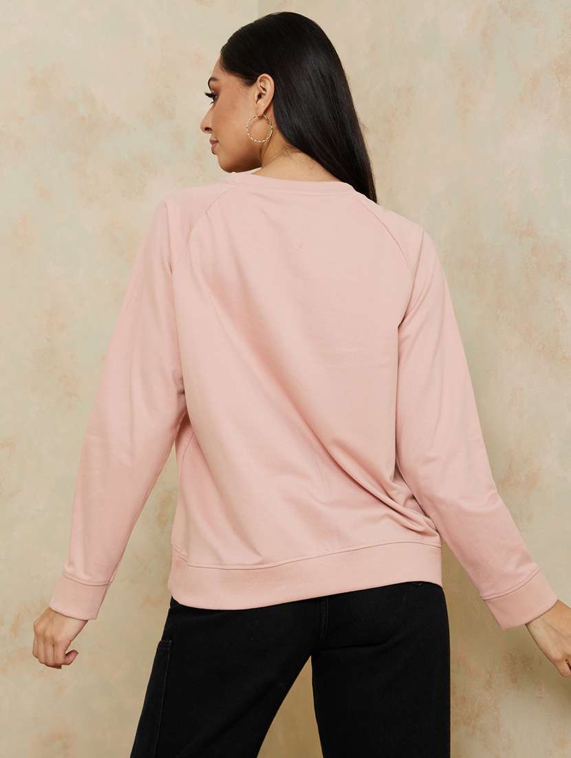 women long sleeved chest printed sweatshirt - 20489414 -  Standard Image - 1