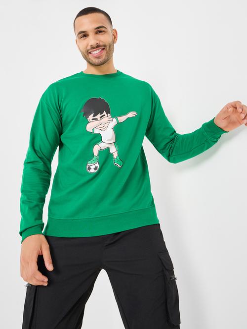 men front print long sleeves sweatshirt - 20489431 -  Standard Image - 0