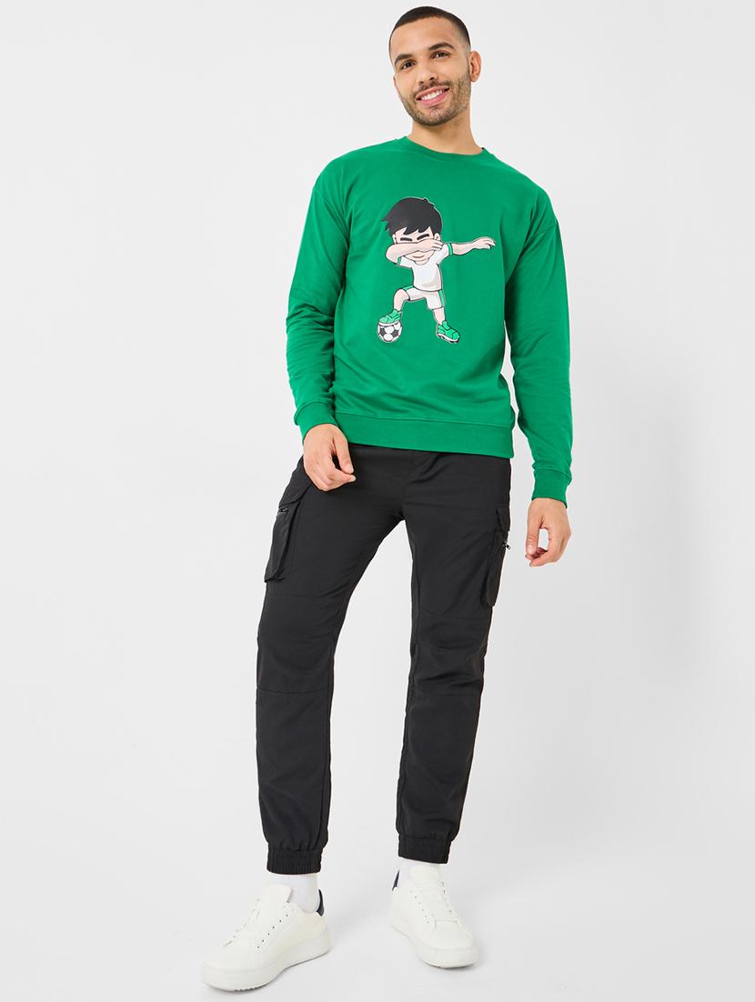men front print long sleeves sweatshirt - 20489431 - Standard Image - 4