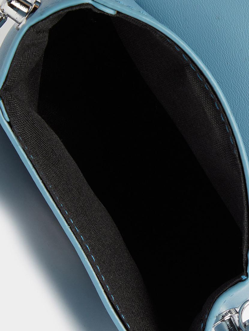 blue leatherette solid sling bag - 20489840 - Standard Image - 1