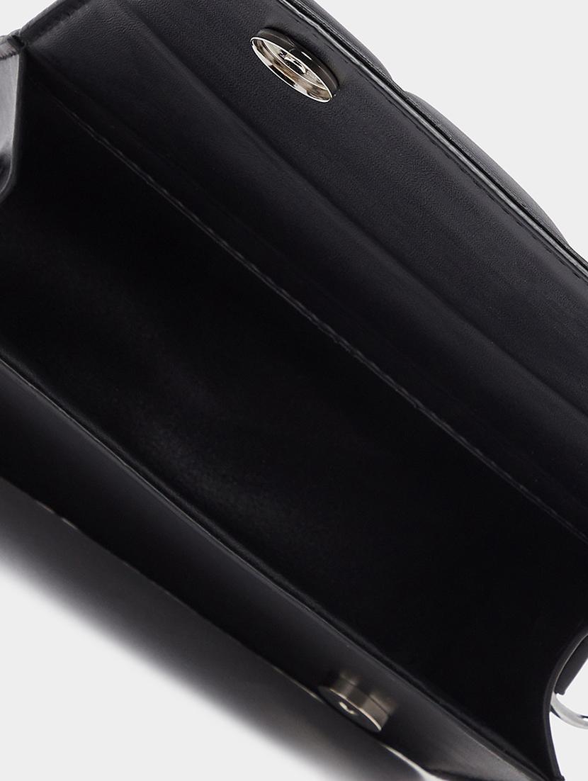black leatherette textured sling bag - 20489844 -  Standard Image - 1