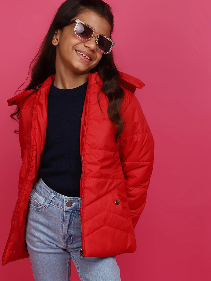 red cotton regular jackets & coat - 20490794 - Standard Image - 1