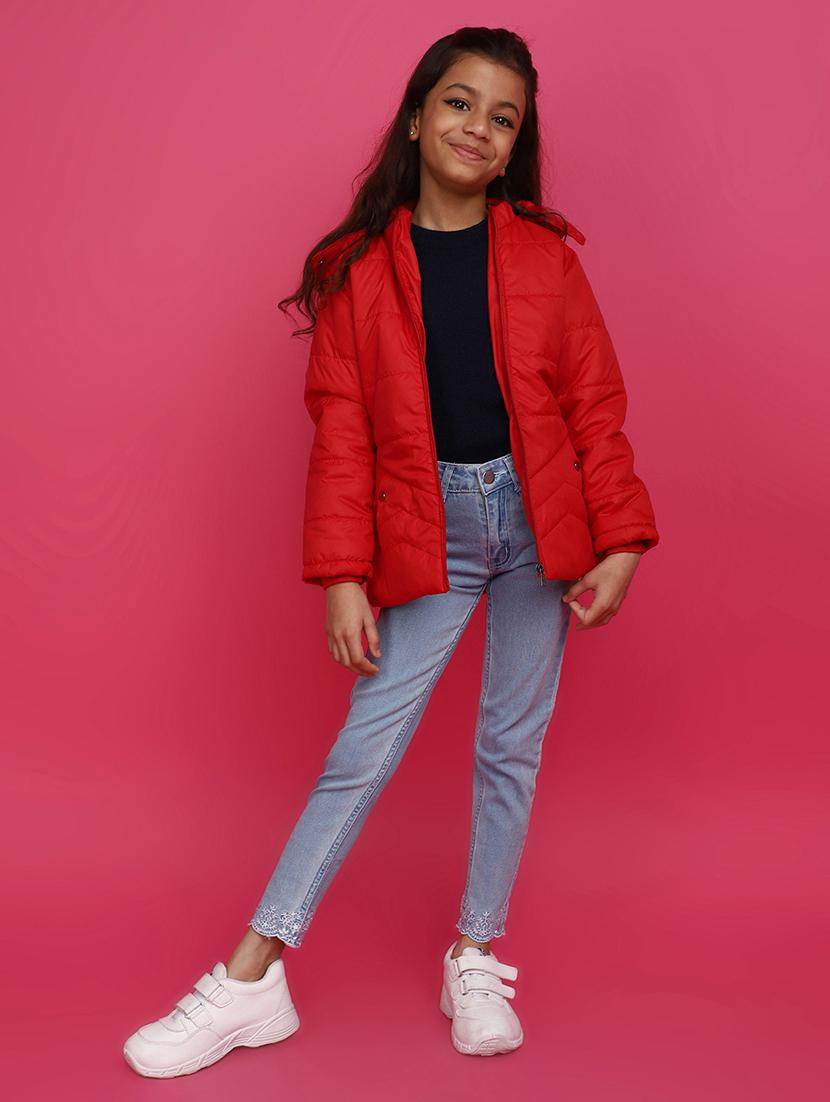red cotton regular jackets & coat - 20490794 - Standard Image - 4