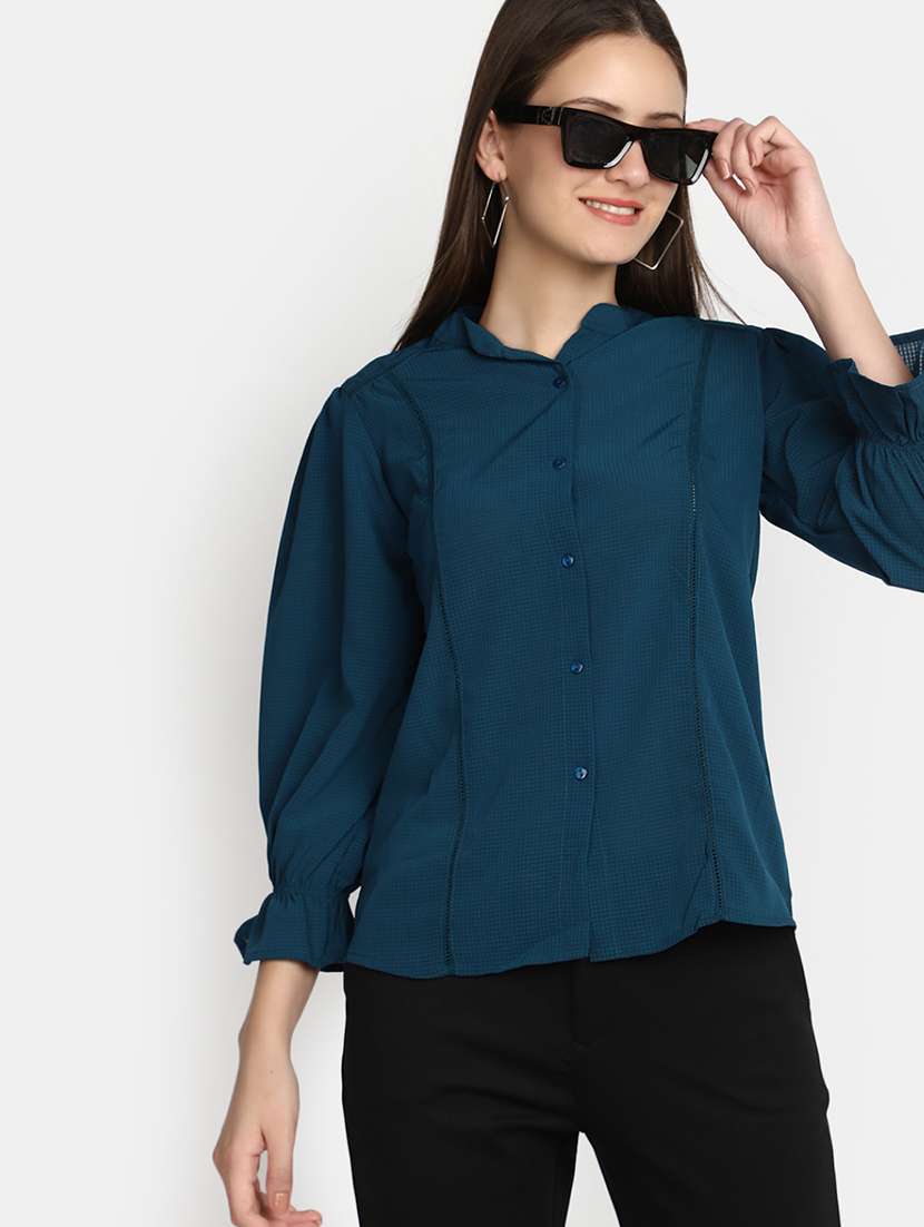 teal polyester regular top - 20491498 -  Standard Image - 4