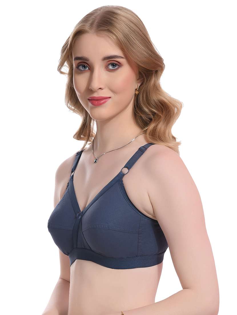 women navy blue cotton regular bra - 20491650 -  Standard Image - 1