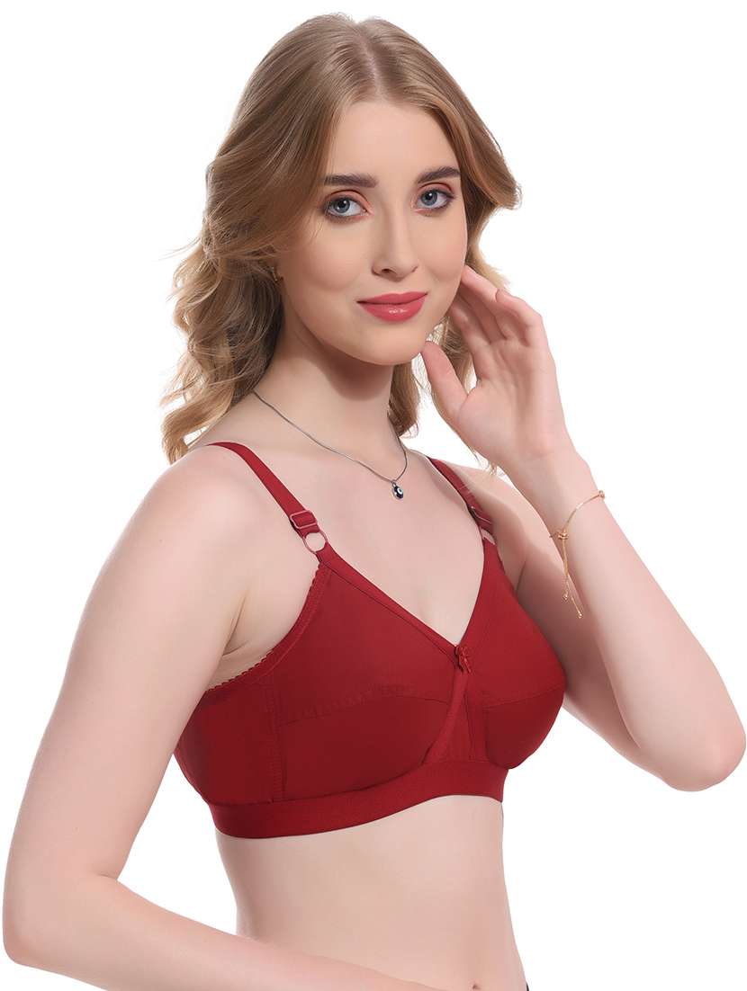 women maroon cotton regular bra - 20491651 -  Standard Image - 1