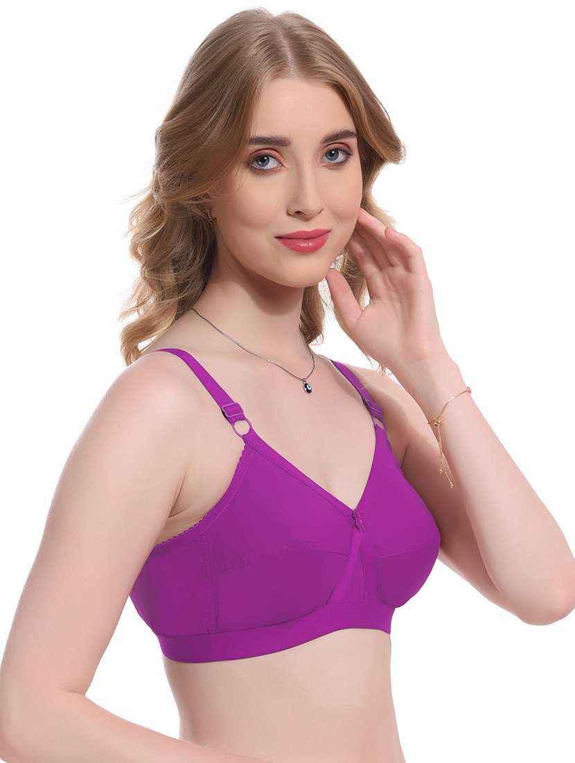 women purple cotton regular bra - 20491652 -  Standard Image - 1
