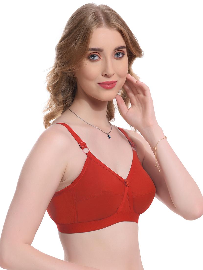 women red cotton regular bra - 20491654 - Standard Image - 1